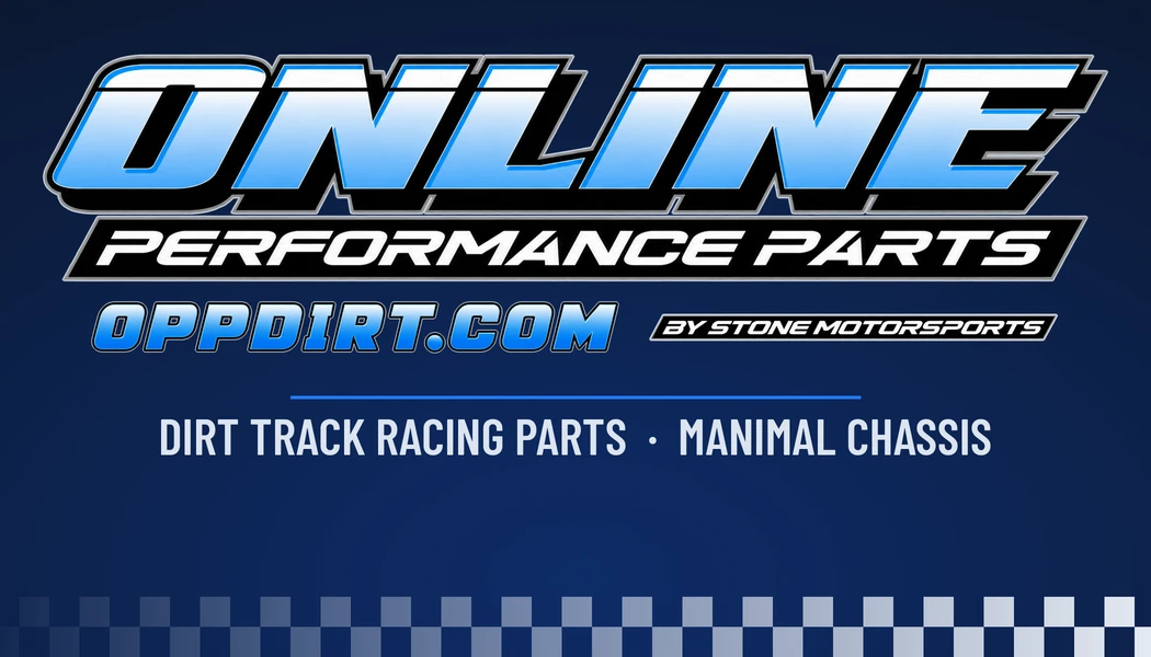 Card front: the logo with oppdirt.com, by Stone Motorsports